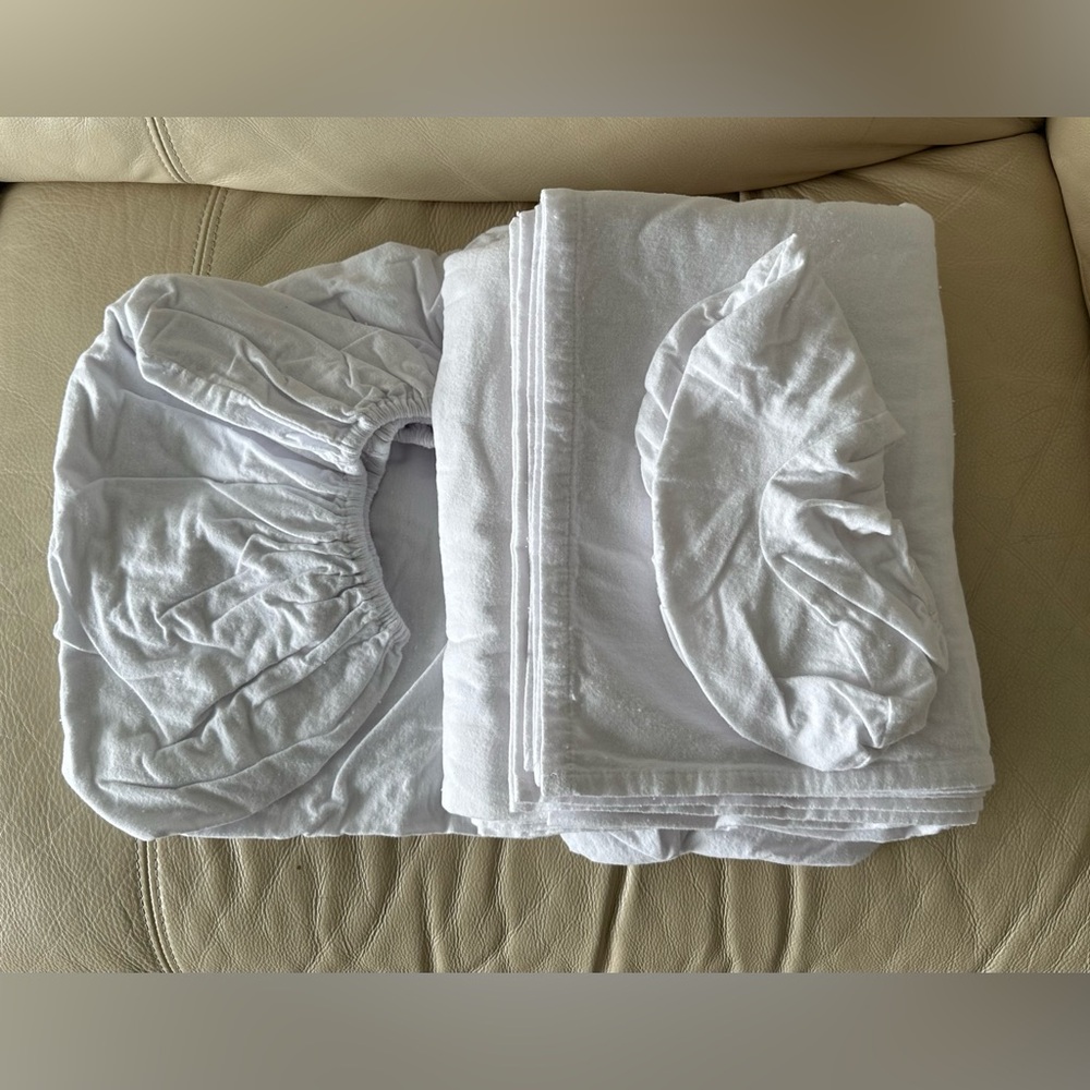 Massage Sheet Set, White Flannel